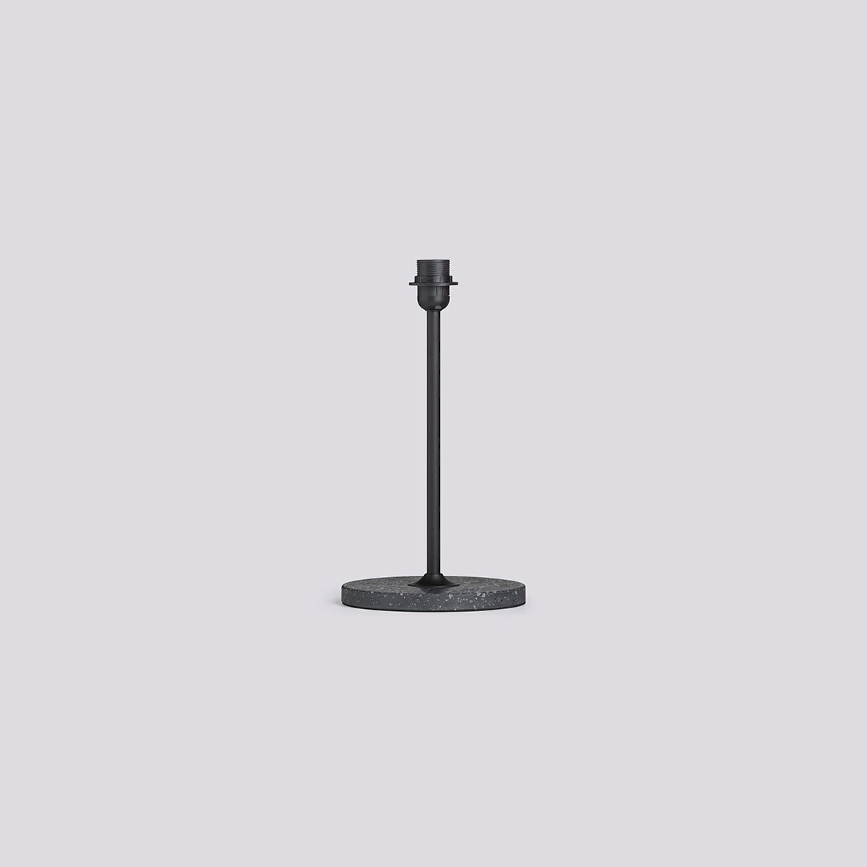 Common Table Lamp Base-Soft black powder coated steel stem Black terrazzo base
