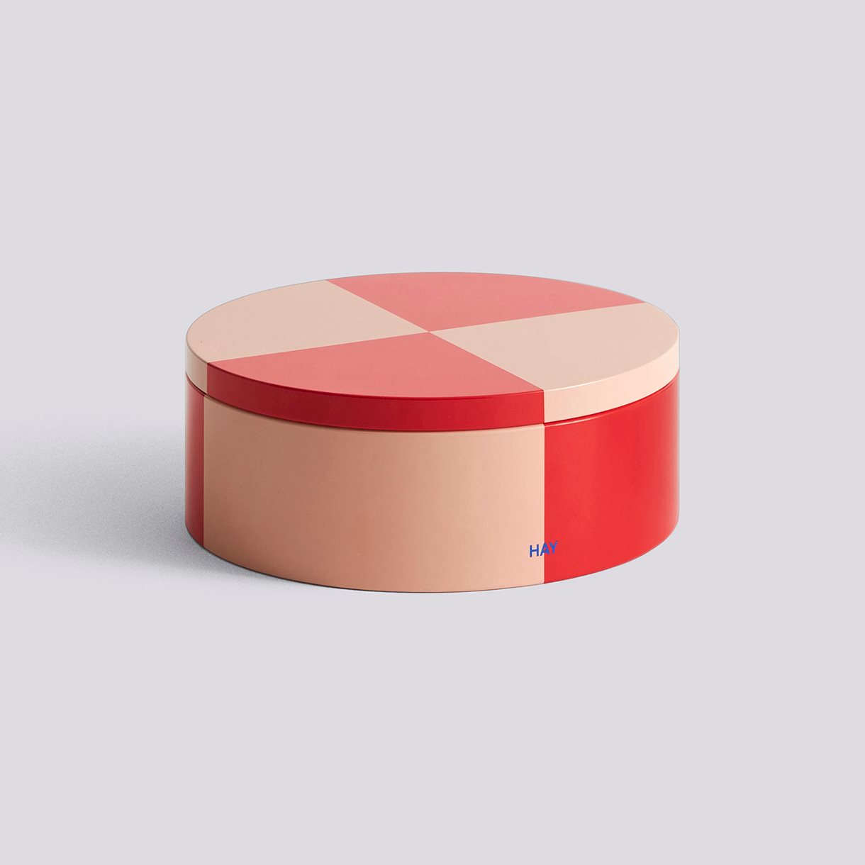 Tin Container-Round-Red and soft pink
