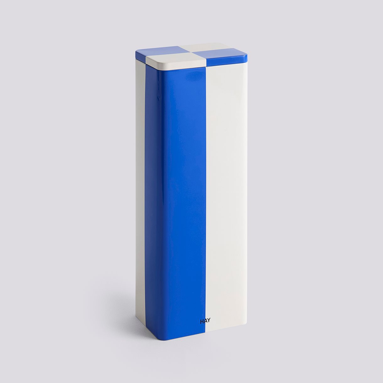 Tin Container-Slim-Blue and off-white