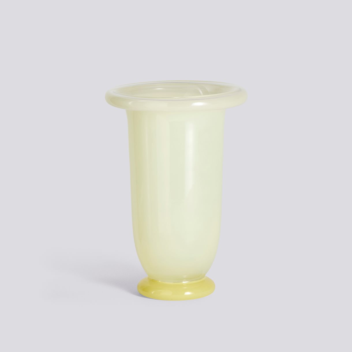 Empire Vase-Medium-Lime yellow with dark lime base