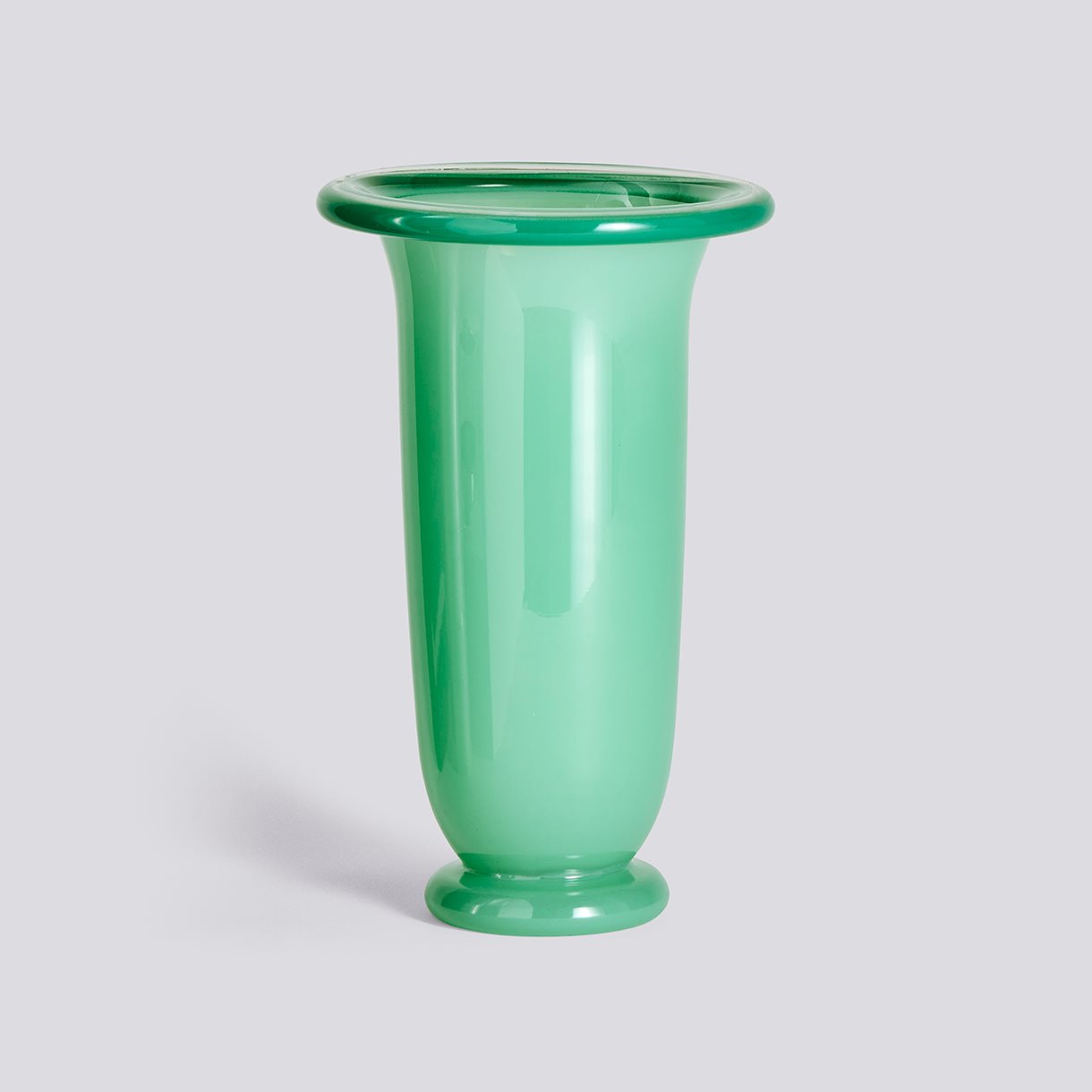 Empire Vase-Large-Green with dark green rim