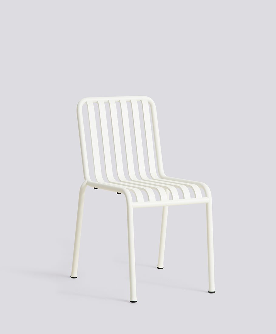 Palissade Chair-Cream white powder coated steel
