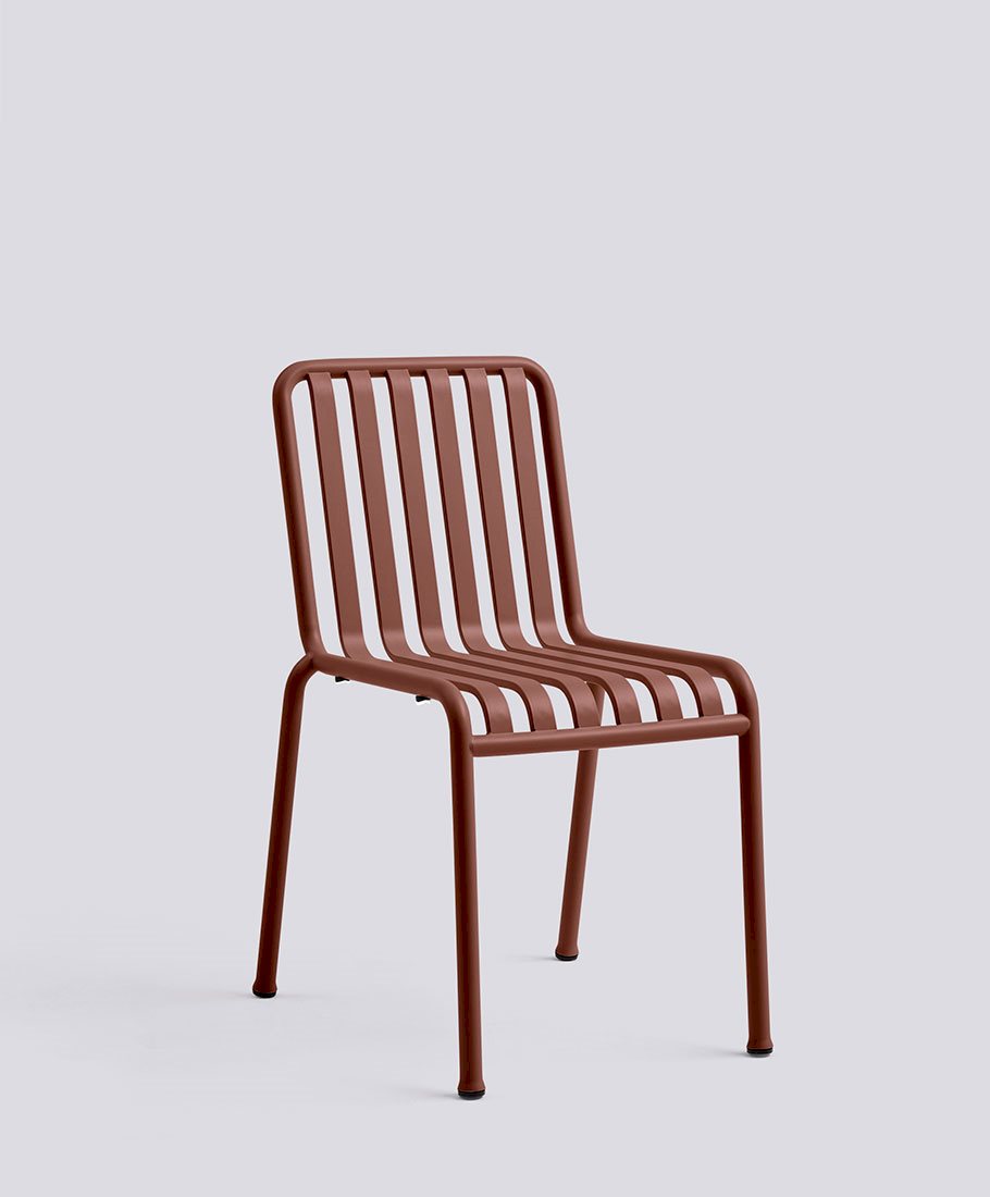 Palissade Chair-Iron red powder coated steel