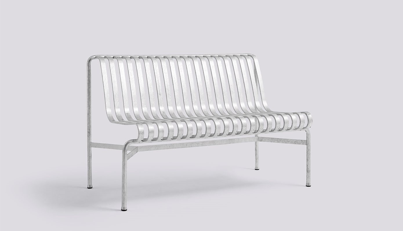 Palissade Dining Bench w/o. armrest-Hot galvanised steel