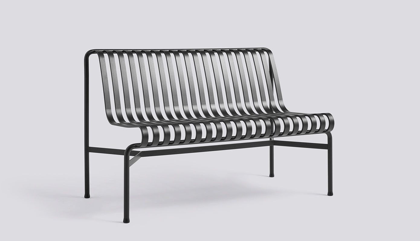 Palissade Dining Bench w/o. armrest-Anthracite powder coated steel