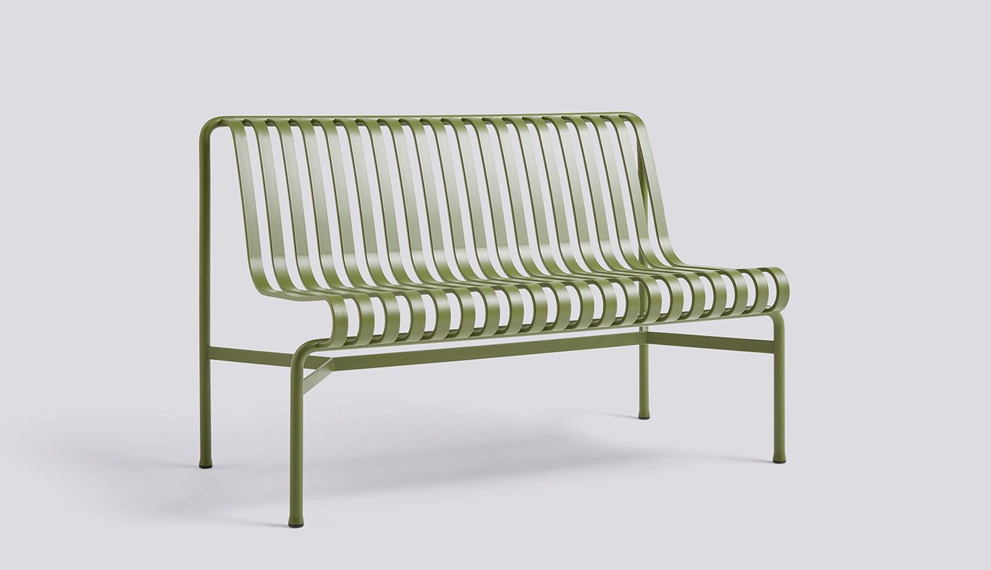 Palissade Dining Bench w/o. armrest-Olive powder coated steel