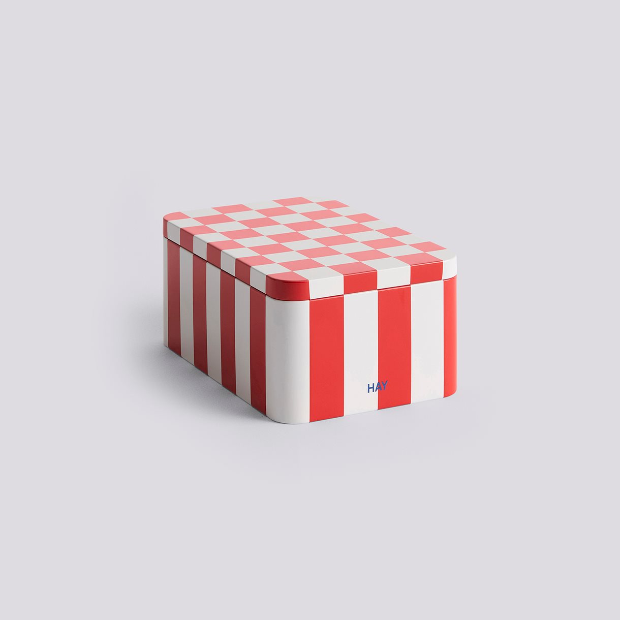 Tin Container-Small-Red and off-white