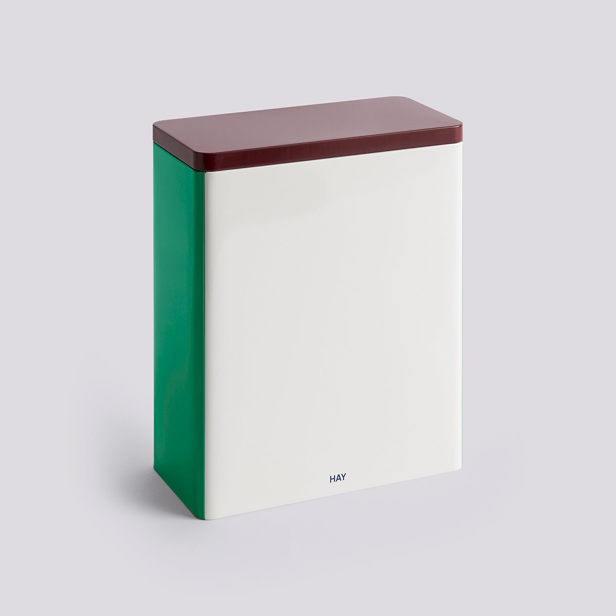 Tin Container-X-Large-Off-White, burgundy and green
