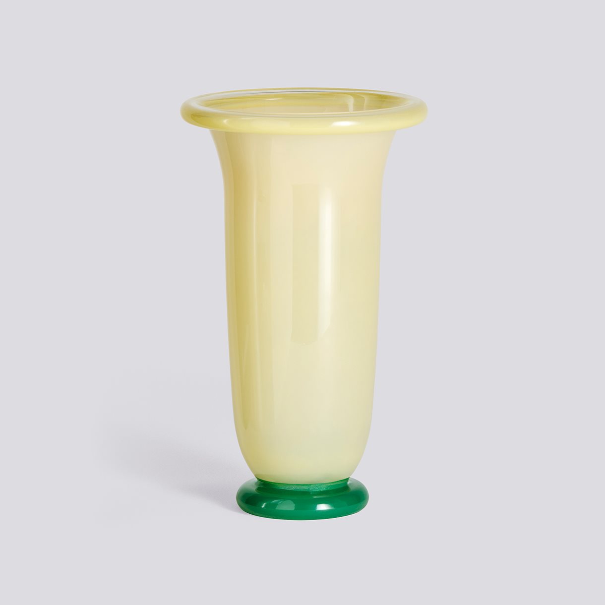 Empire Vase-Large-Sand with lemon rim, green base