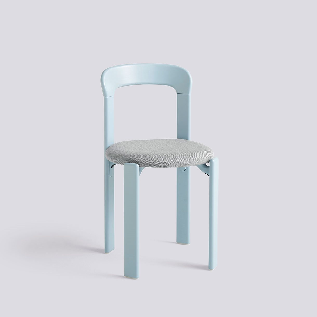 Rey Chair 4 leg base Standard glider-Slate blue water-based lacquered beech Seat upholstery-Steelcut Trio-113