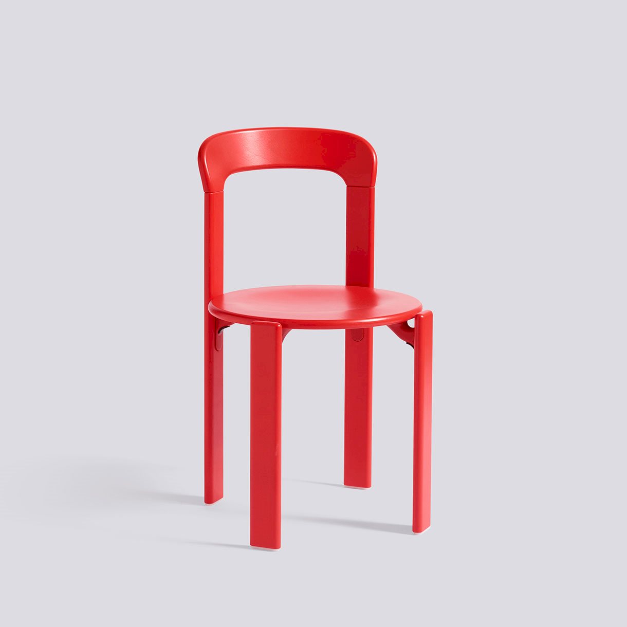 Rey Chair 4 leg base Standard glider-Scarlet red water-based lacquered beech-None-None