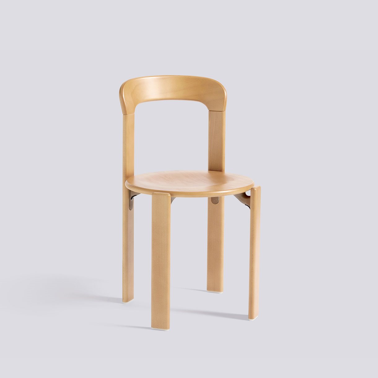 Rey Chair 4 leg base Standard glider-Golden water-based lacquered beech-None-None