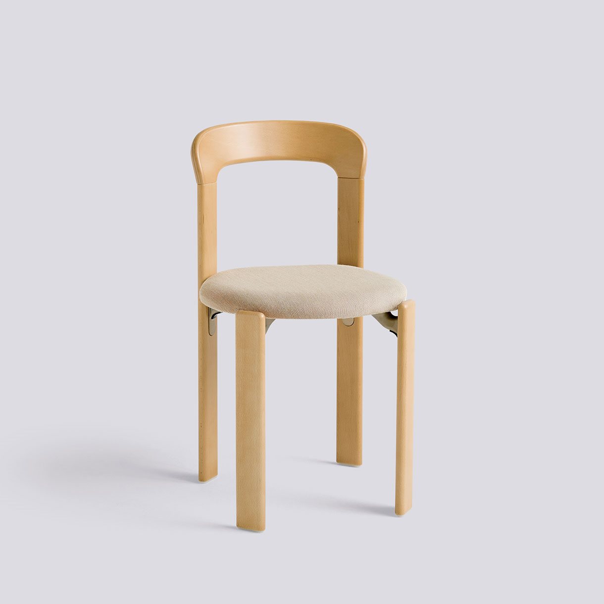 Rey Chair 4 leg base Standard glider-Golden water-based lacquered beech Seat upholstery-Steelcut Trio-213