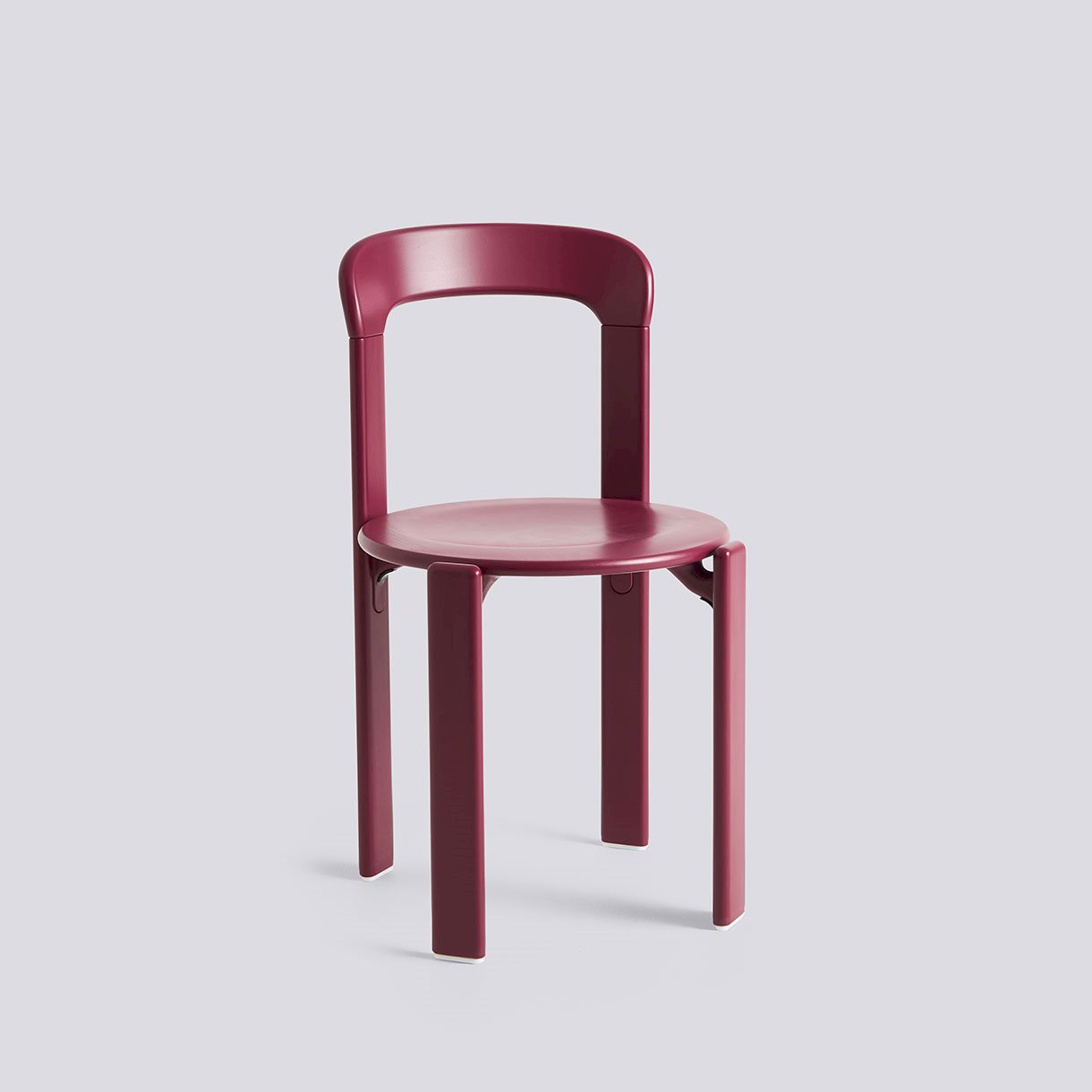 Rey Chair 4 leg base Standard glider-Grape red water-based lacquered beech-None-None