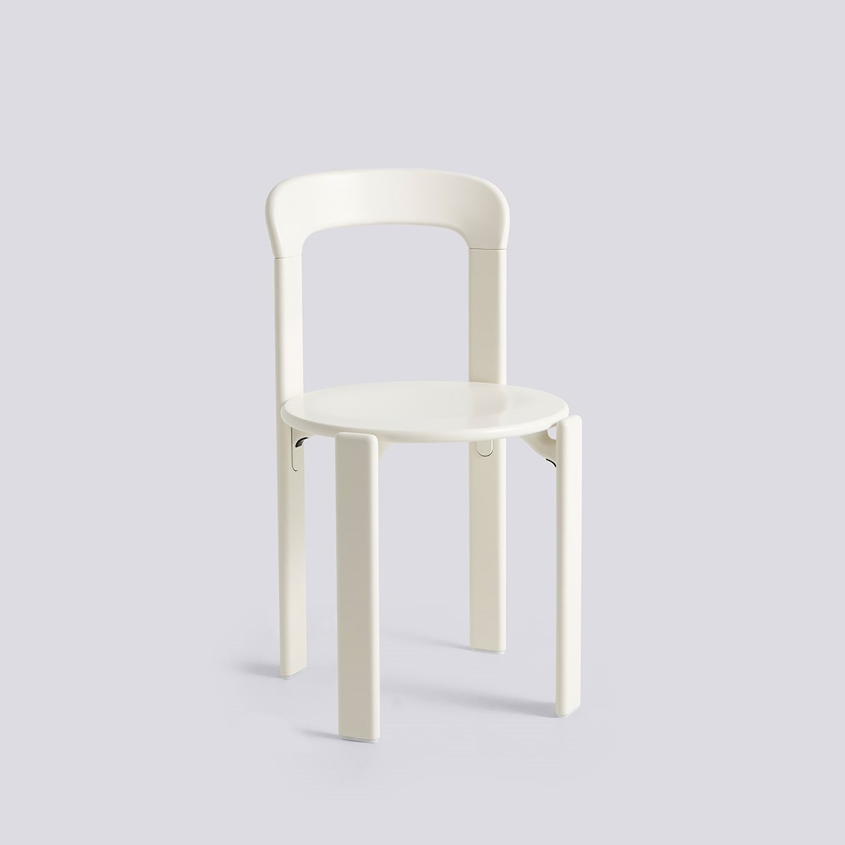 Rey Chair 4 leg base Standard glider-Cream white water-based lacquered beech-None-None