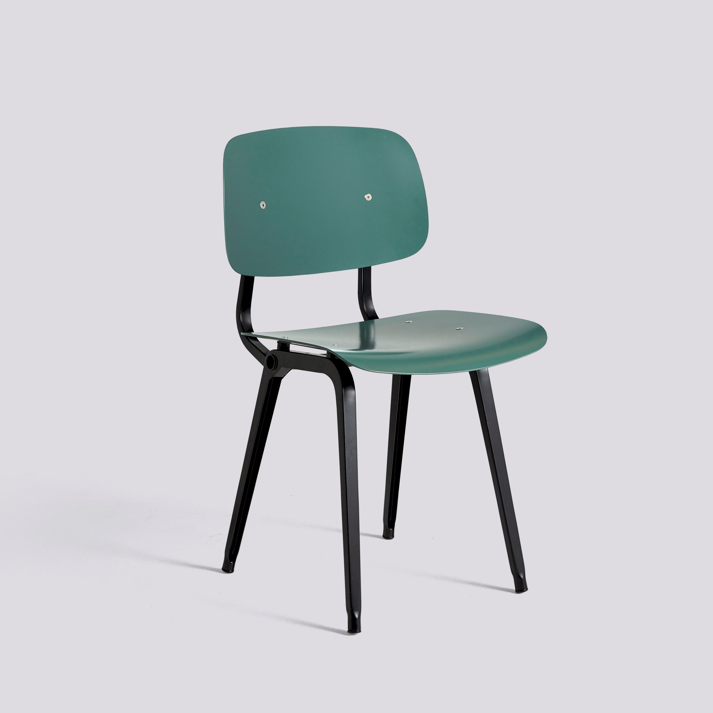 Revolt Black powder coated steel base Standard glider 3.0-Petrol green recycled ABS seat/back