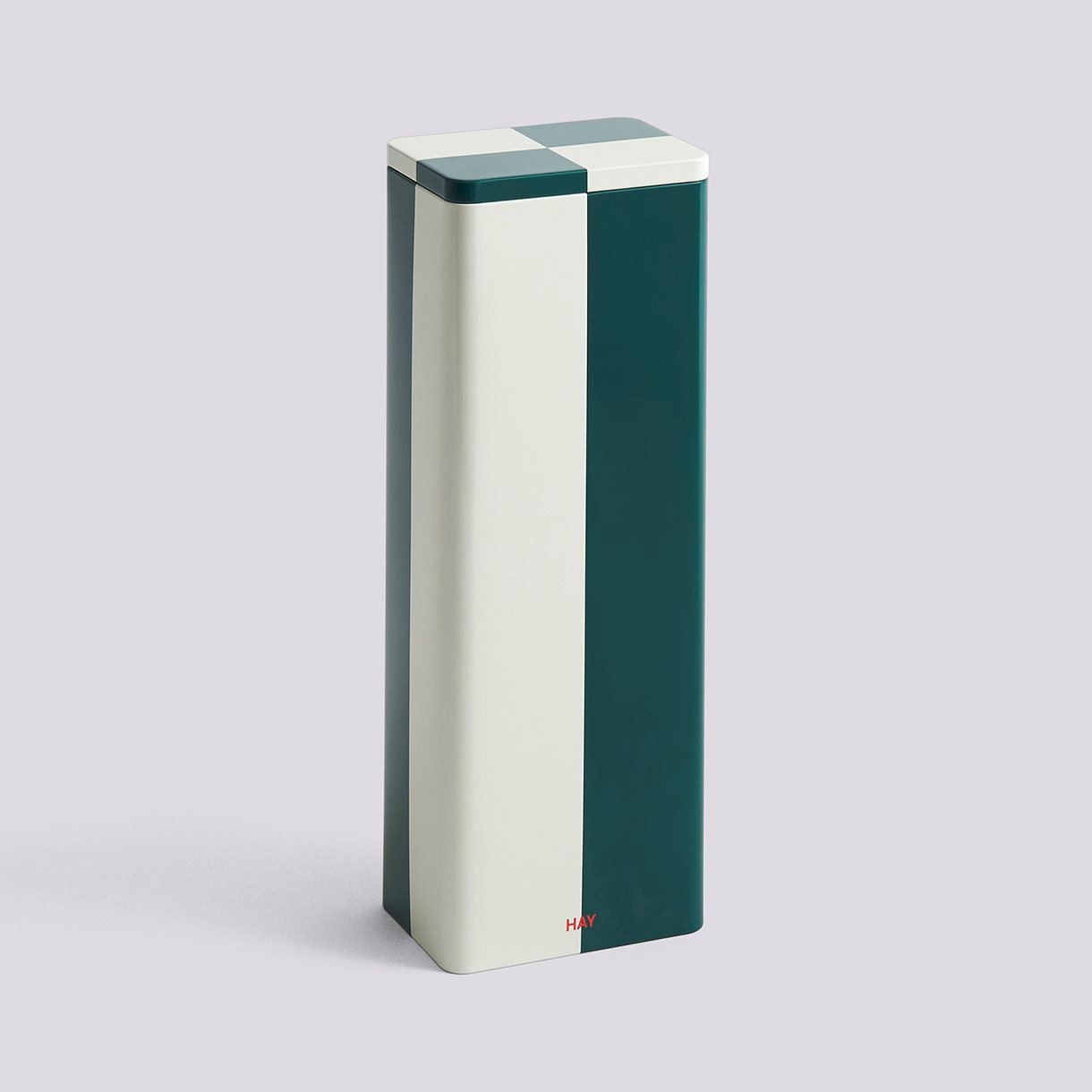 Tin Container-Slim-Green and off-white