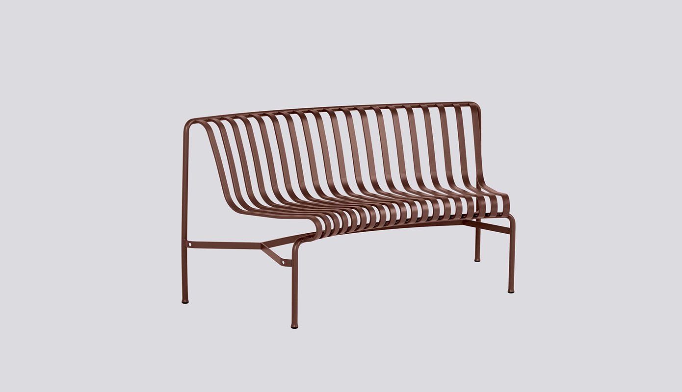 Palissade Park Dining Bench-In 1 pcs incl. mounting bag Not free standing-Iron red powder coated steel