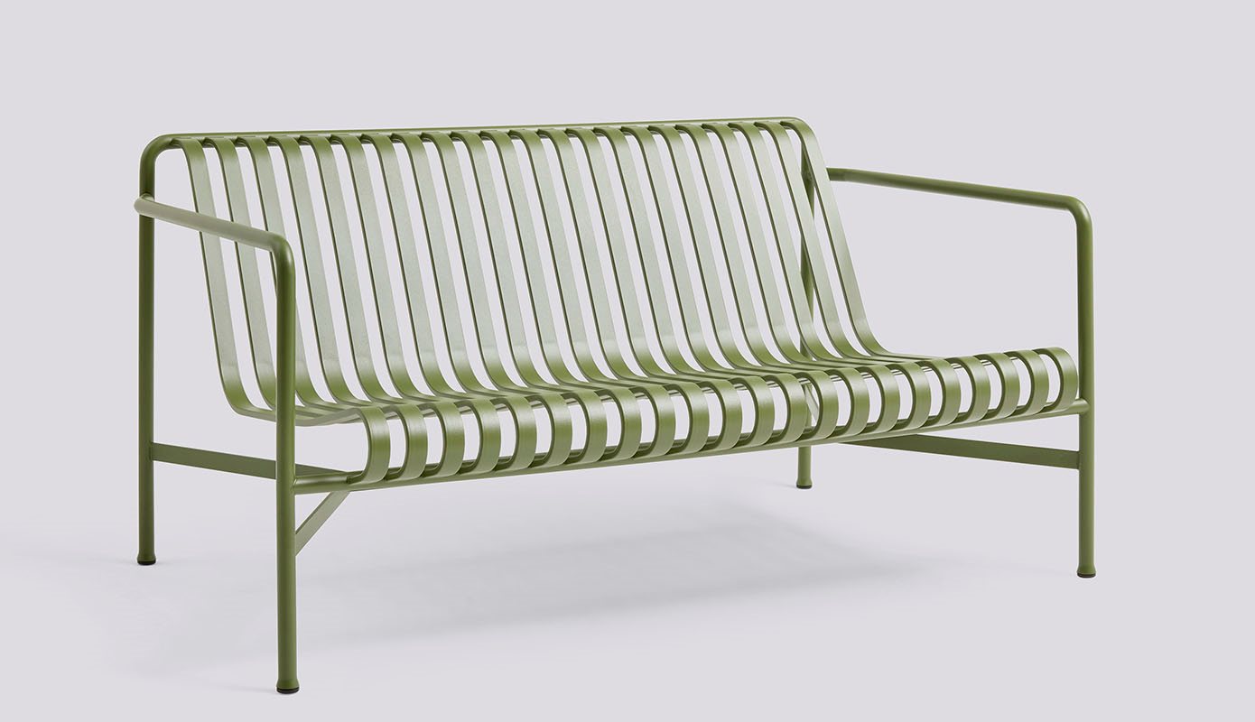 Palissade Lounge Sofa-Olive powder coated steel