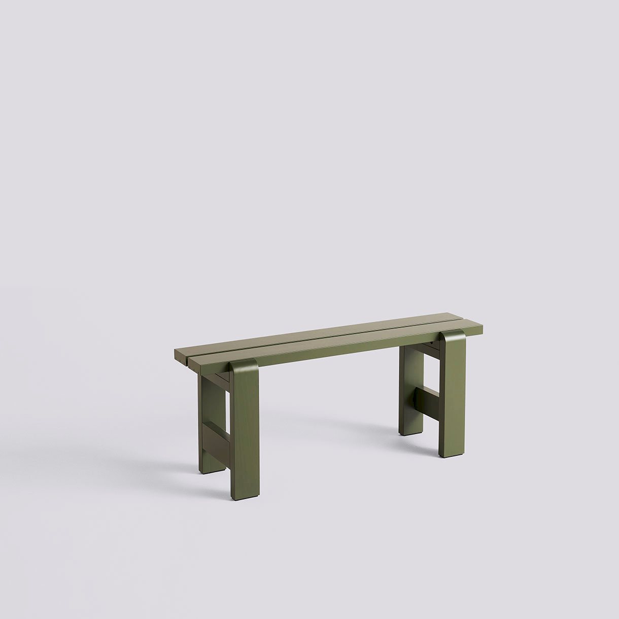 Weekday Bench-W111 x D23 x H45-Olive water-based lacquered pinewood