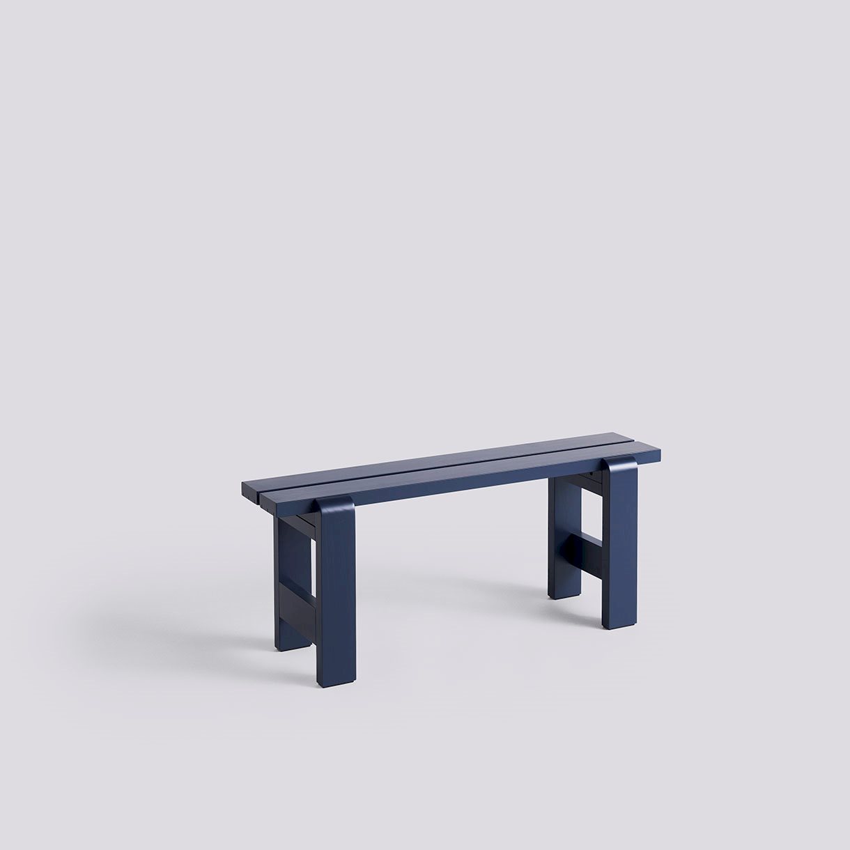 Weekday Bench-W111 x D23 x H45-Steel blue water-based lacquered pinewood