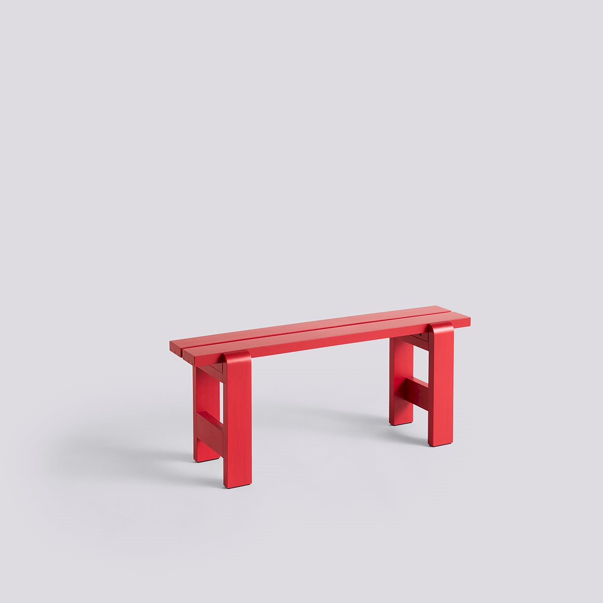 Weekday Bench-W111 x D23 x H45-Wine red water-based lacquered pinewood