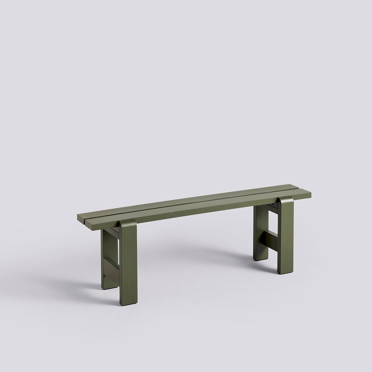 Weekday Bench-W140 x D23 x H45-Olive water-based lacquered pinewood