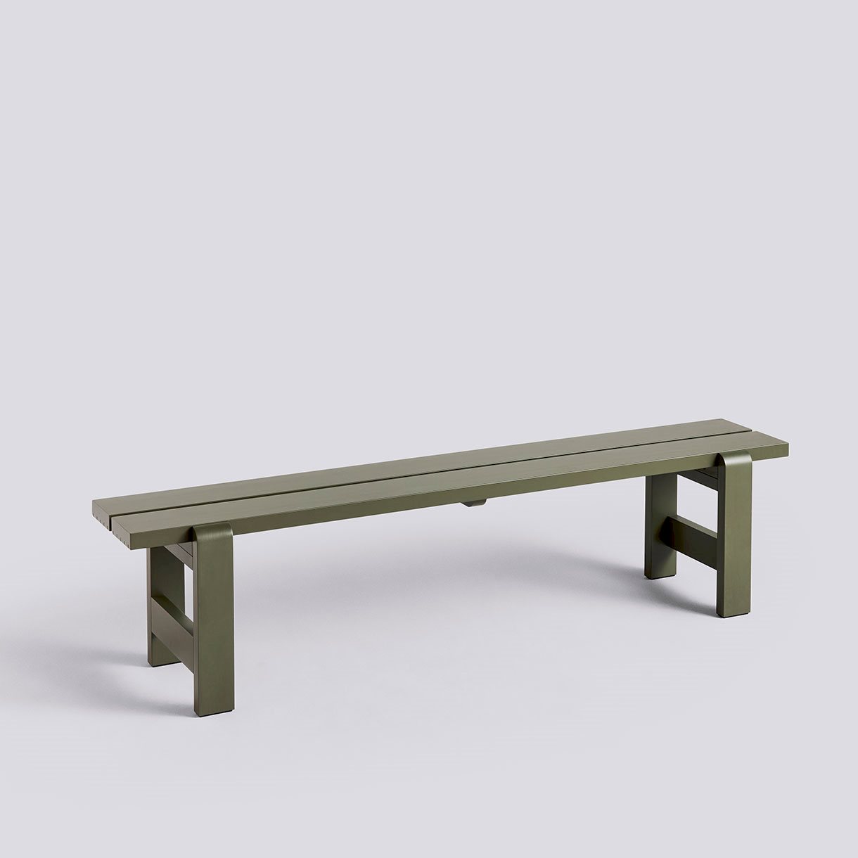 Weekday Bench-W190 x D32 x H45-Olive water-based lacquered pinewood