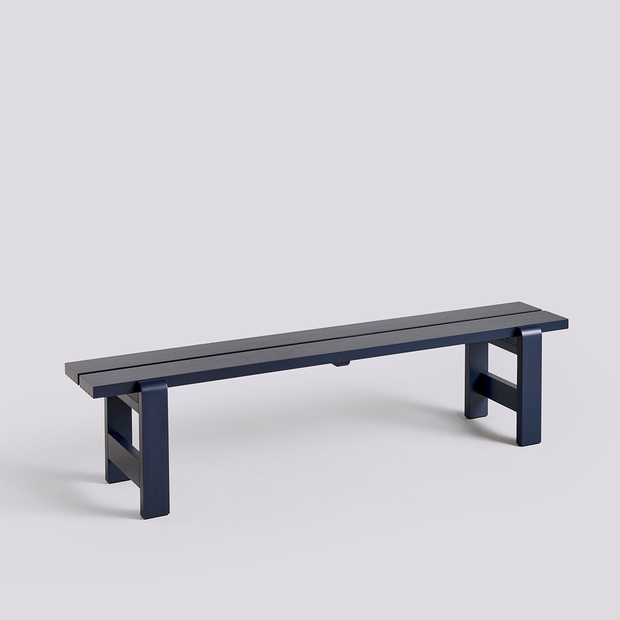 Weekday Bench-W190 x D32 x H45-Steel blue water-based lacquered pinewood