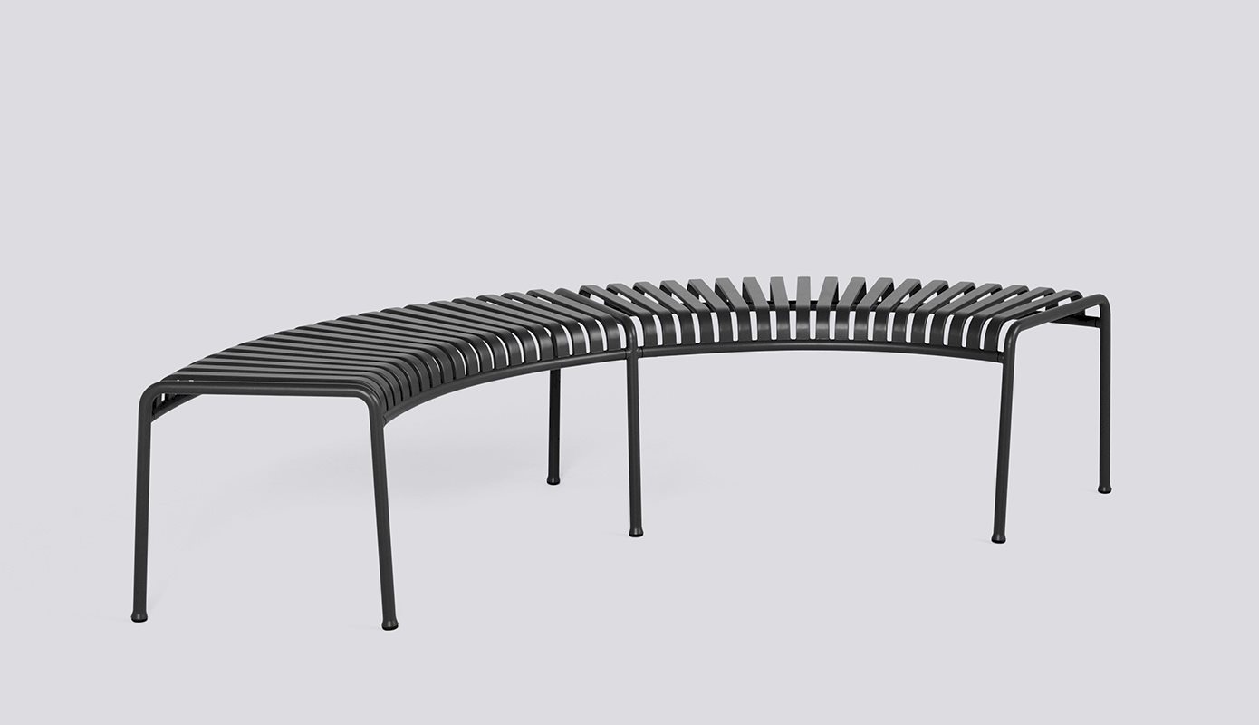 Palissade Park Bench-Set of 2 benches 6 legs Free standing-Anthracite powder coated steel