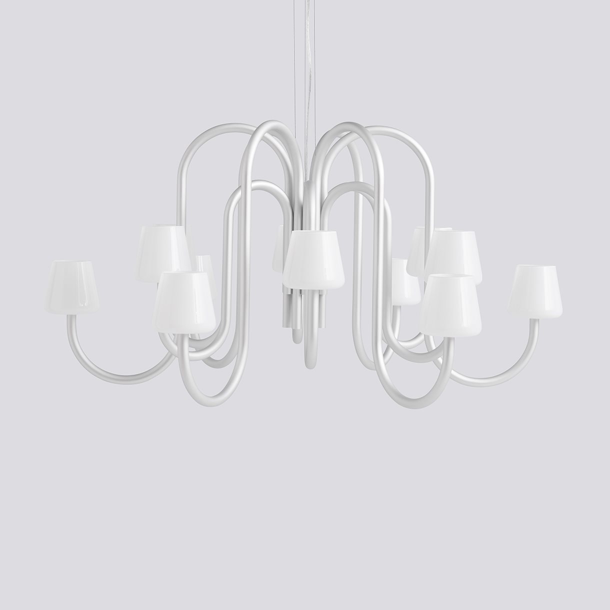 Apollo Chandelier-1065-White Opal Glass